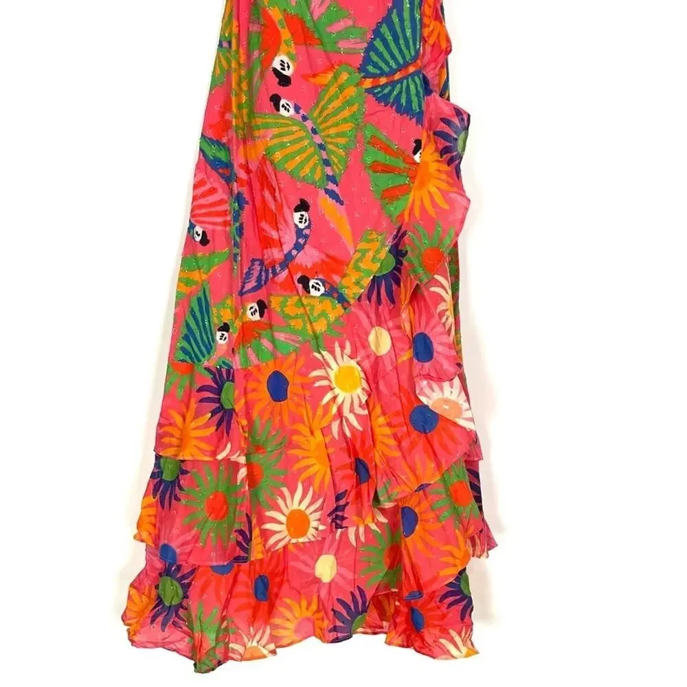 Farm Rio Macaw Ruffled Wrap Dress - Picture 7 of 14